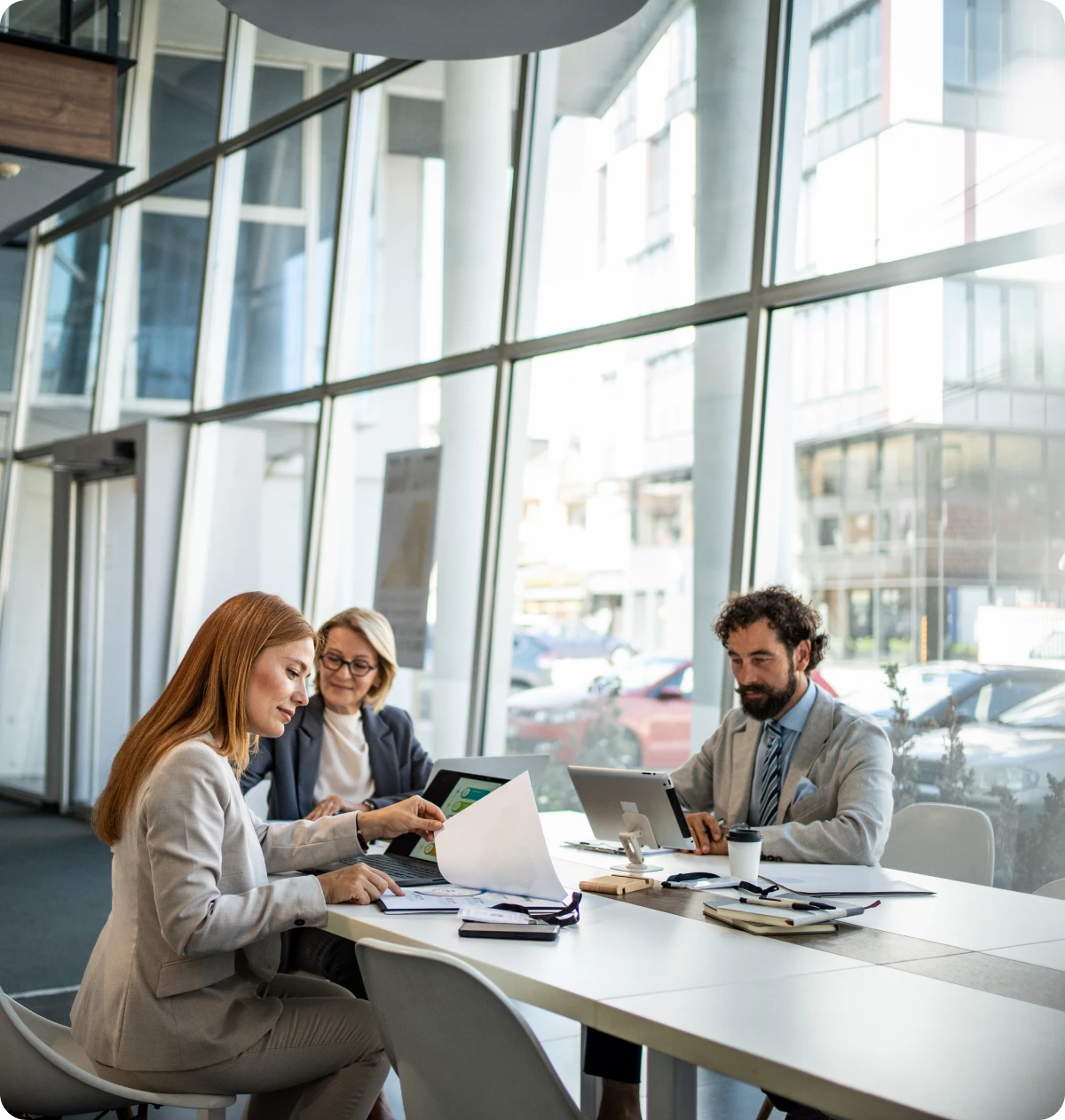 Professionals collaborating in conference room